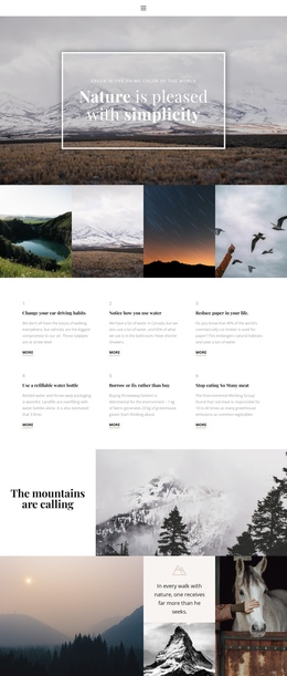 Nature Soothes One Page Template