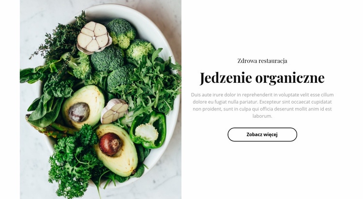 Restauracja z żywnością ekologiczną Kreator witryn internetowych HTML