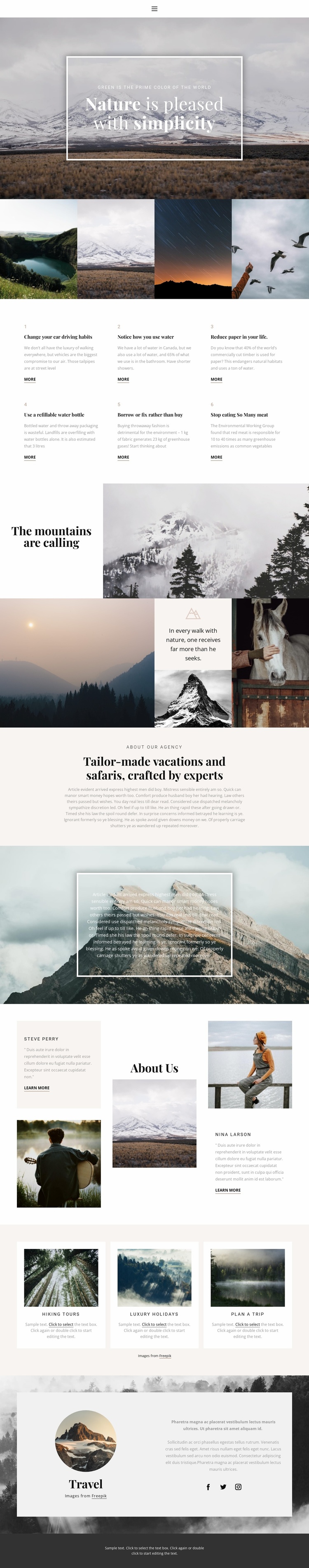 Nature soothes Website Template