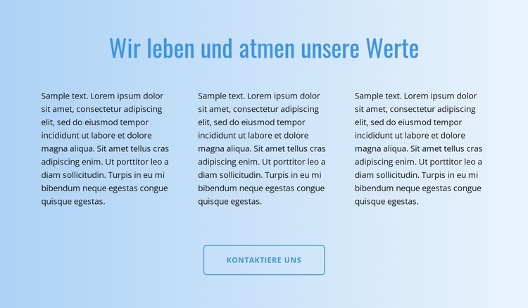 Text auf Farbverlauf HTML Website Builder