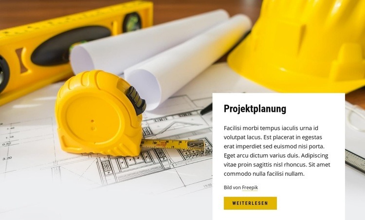 Projektplanung Website Builder-Vorlagen