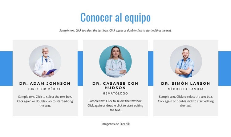 el equipo de salud Creador de sitios web HTML