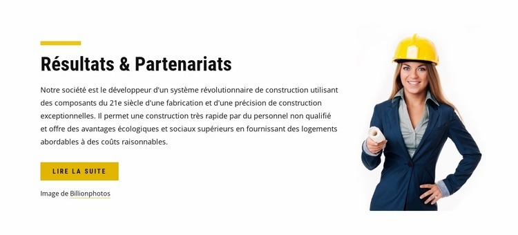 Partenariat pour les résultats Modèles de constructeur de sites Web