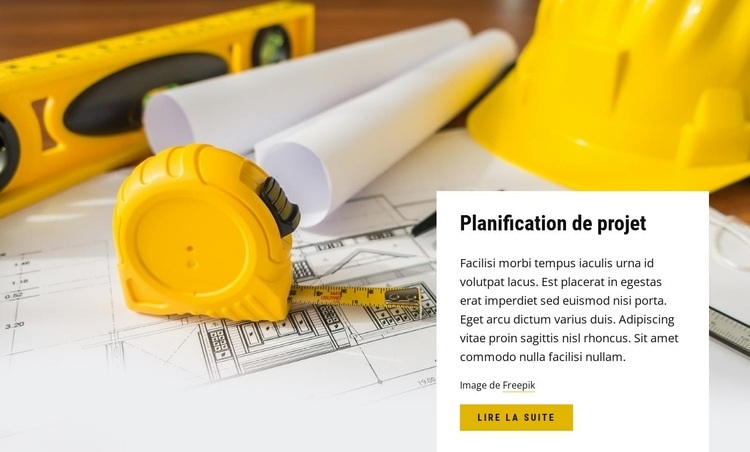 Planification de projet Modèles de constructeur de sites Web