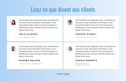 HTML Réactif Pour Ce Que Nos Clients Disent De Notre Travail