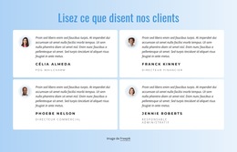 Disposition Du Site Web Pour Ce Que Nos Clients Disent De Notre Travail