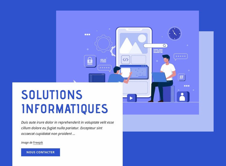 Solutions informatiques Page de destination