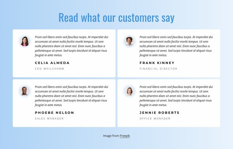 What our customers say about our work Html Code Example