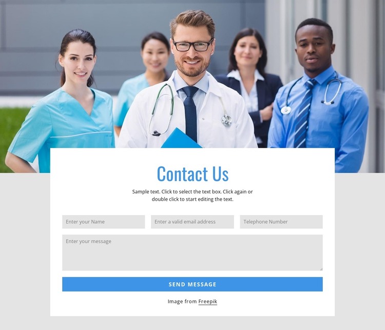Contact form over image HTML Template