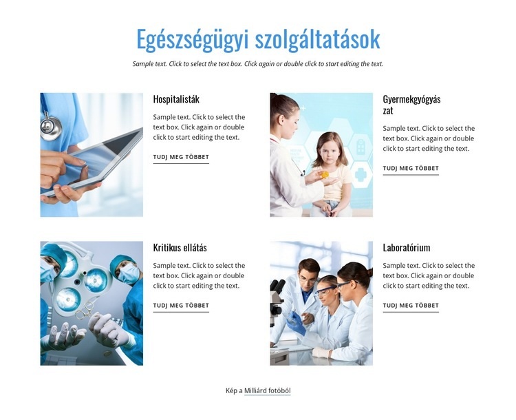 Orvosi szolgáltatásaink HTML Sablon