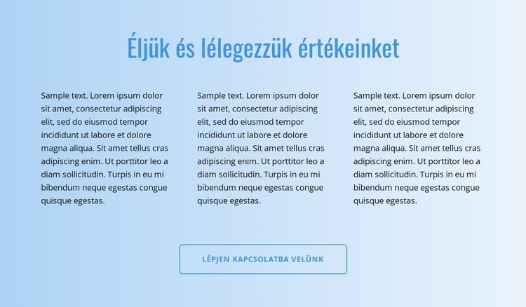 Szöveg a színátmeneten Weboldal sablon