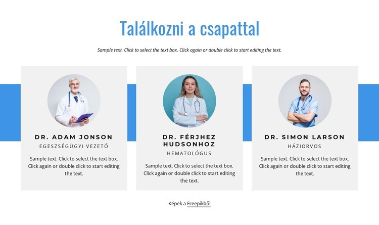Az egészségügyi csapat Weboldal tervezés