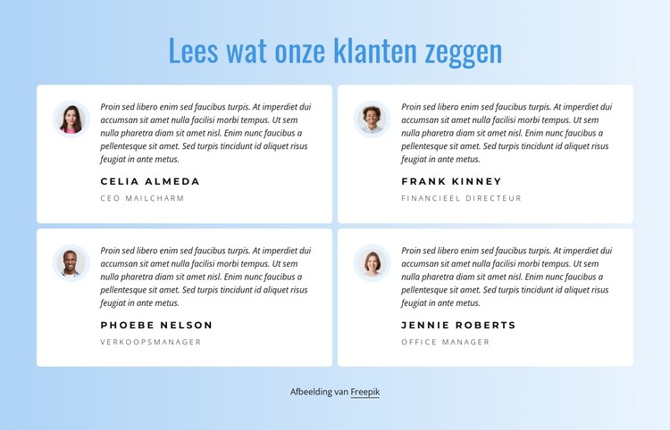 Wat onze klanten zeggen over ons werk CSS-sjabloon