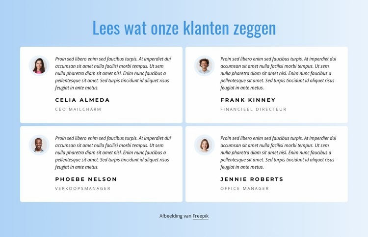 Wat onze klanten zeggen over ons werk Website mockup