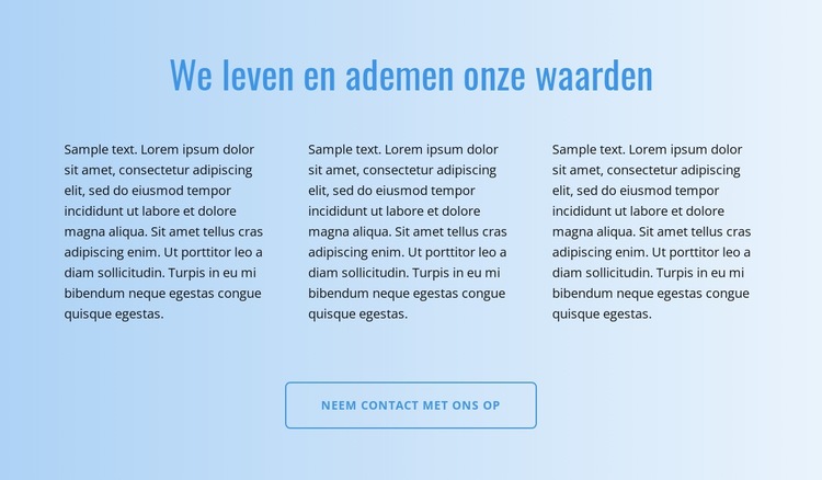 Tekst op verloop Website sjabloon