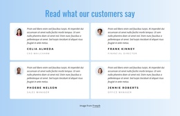 What Our Customers Say About Our Work - One Page Template Inspiration