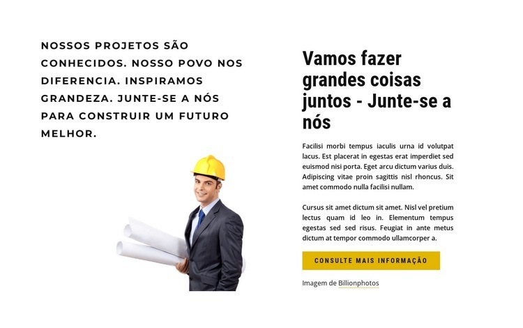 Junte-se a nós Construtor de sites HTML