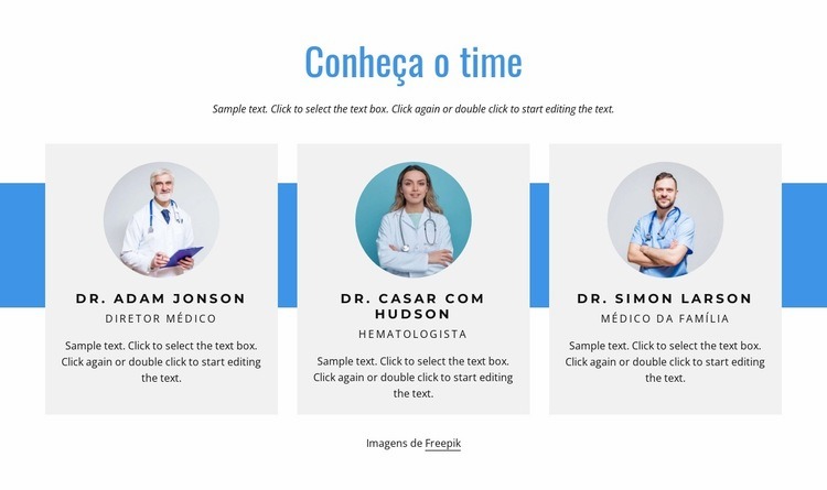 A equipe de saúde Modelo de uma página