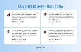 O Que Nossos Clientes Dizem Sobre Nosso Trabalho - Tema WordPress