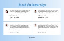 Vad Våra Kunder Säger Om Vårt Arbete – WordPress-Tema