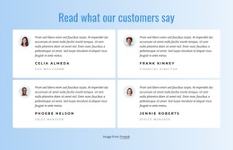 What Our Customers Say About Our Work Template