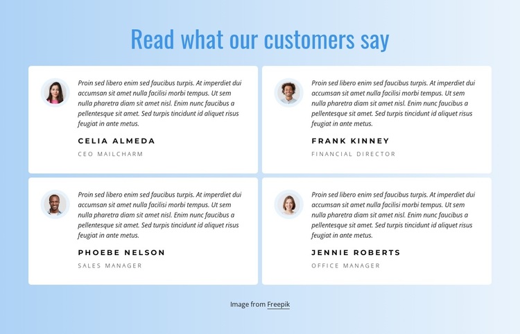 What our customers say about our work Template