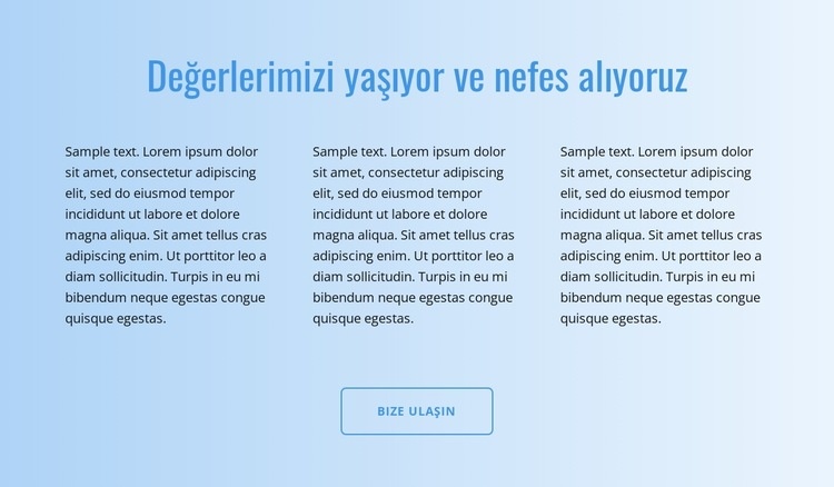 Gradyan üzerindeki metin Html Web Sitesi Oluşturucu