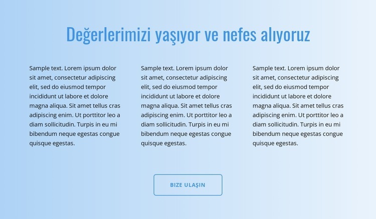 Gradyan üzerindeki metin Şablon