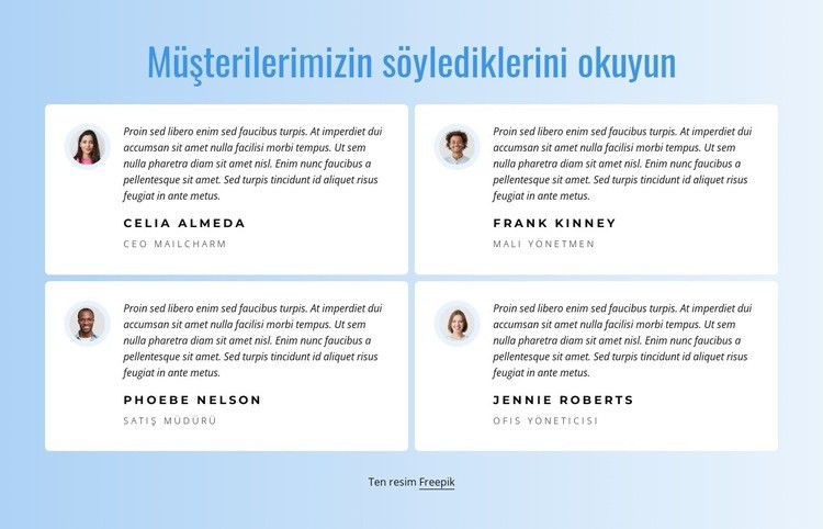 Müşterilerimizin çalışmalarımız hakkında söyledikleri Web Sitesi Mockup'ı