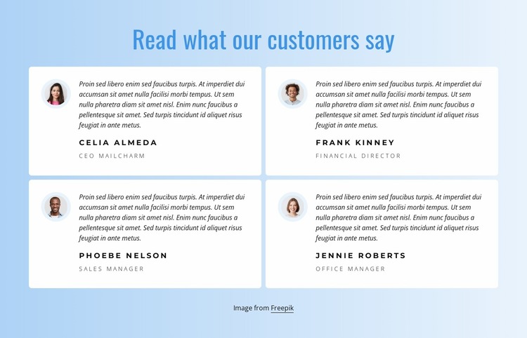 What our customers say about our work Website Mockup