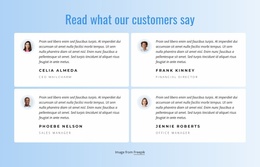 Website Layout For What Our Customers Say About Our Work
