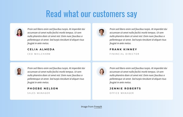 What our customers say about our work Website Template
