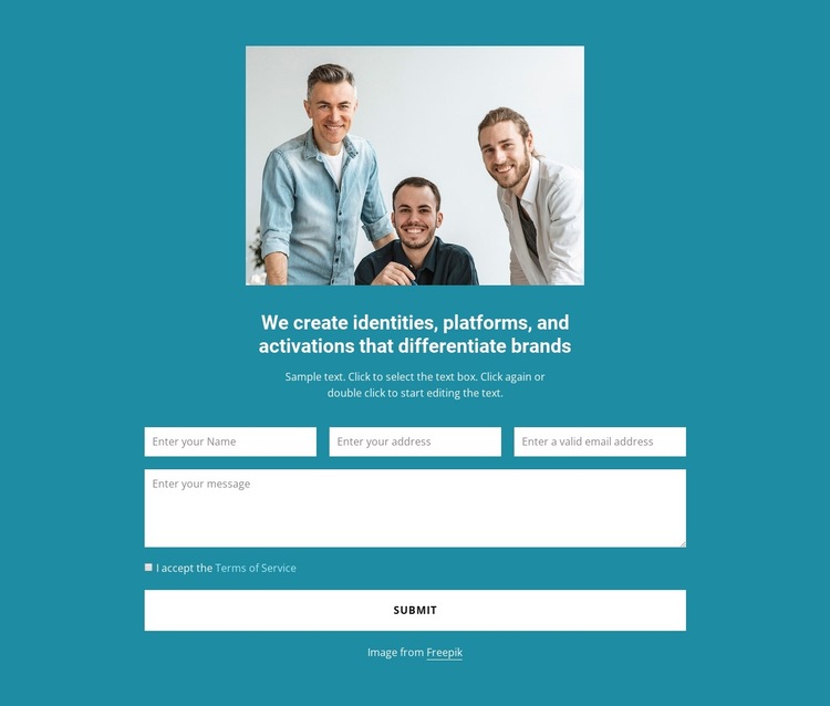 Contact us block with image HTML5 Template