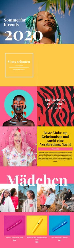 Kostenloses CSS-Layout Für Beauty Trends Info