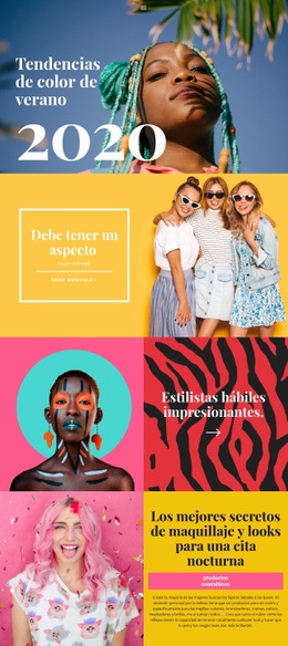Generador De Maquetas De Sitios Web Para Información De Tendencias De Belleza
