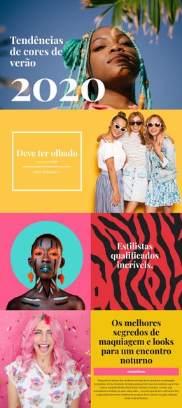 Design De Site Pronto Para Uso Para Informações Sobre Tendências De Beleza