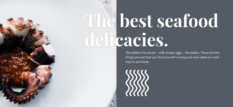Sea food delicacies Homepage Design