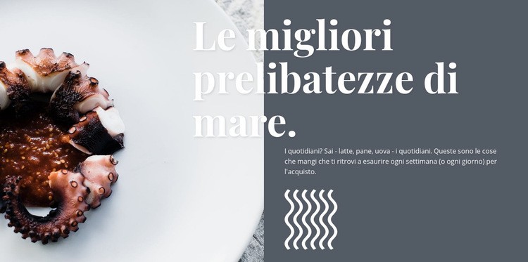 Prelibatezze di mare Mockup del sito web