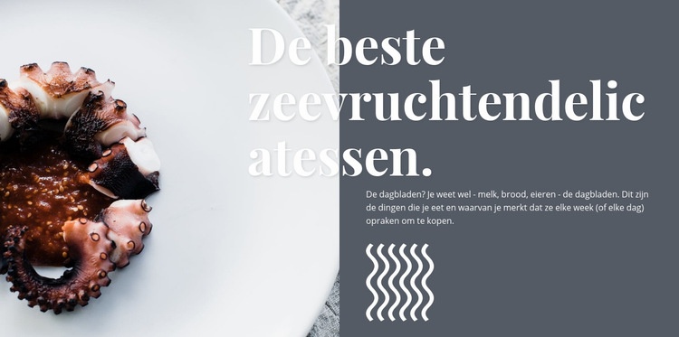 Delicatessen van zeevruchten Html Website Builder