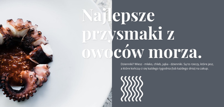 Przysmaki z owoców morza Szablon HTML