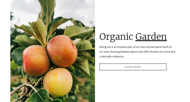 Organické zahradní jídlo Html Website Builder