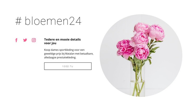 Bloemen schoonheidssalon Website mockup