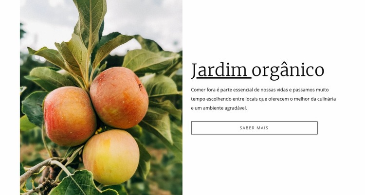 Comida orgânica de jardim Construtor de sites HTML