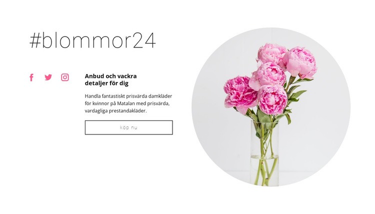 Blommor skönhetsbutik Webbplats mall