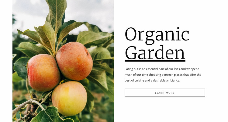 Organic garden food Web Page Design