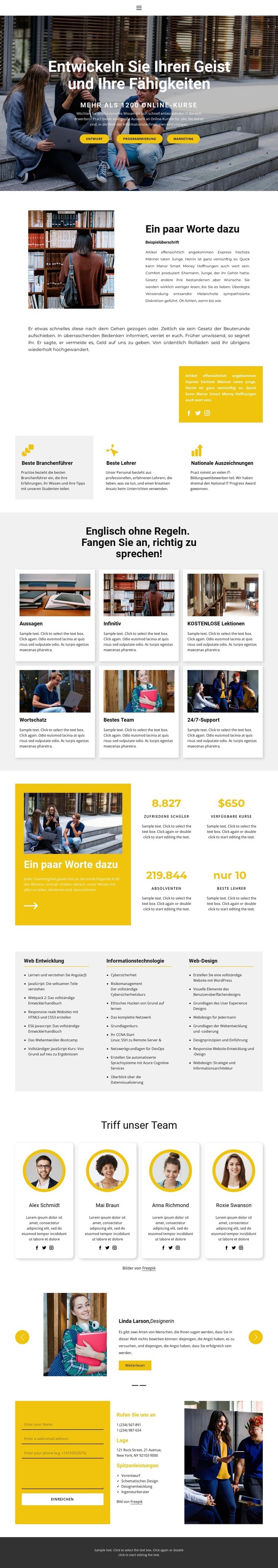 Studentisches Bildungszentrum Website design