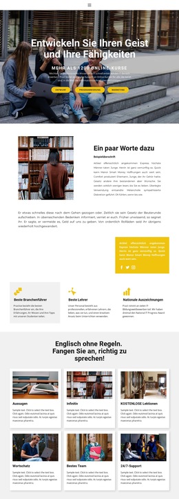 Studentisches Bildungszentrum – Fertiges Website-Design