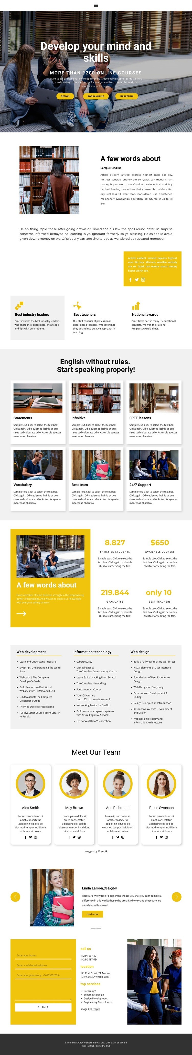 Student Training Center Squarespace Template Alternative