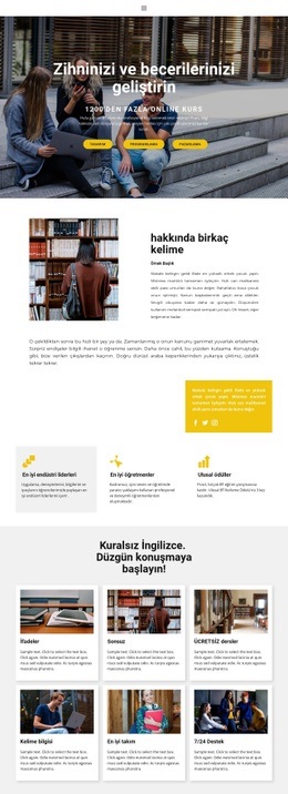 Öğrenci Eğitim Merkezi Bir Sayfa Şablonu