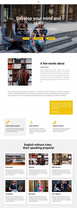 Student Training Center Website Design